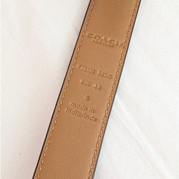 Coach Horse Carriage Belt Womens S F78181 Leather Logo Buckle Off-White